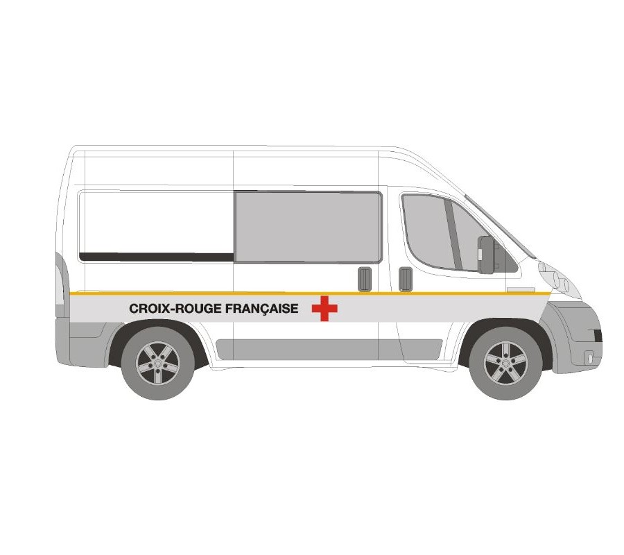 Fond Blanc rétro avec texte Croix Rouge Française avec la croix Rouge