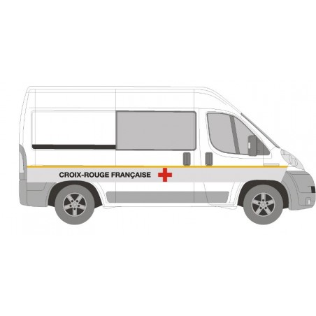 Fond Blanc rétro avec texte Croix Rouge Française avec la croix Rouge