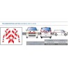 TRANSPORTER hayon de 2010 - Classe B - Avant, arrière et latéraux mini - Rouge et blanc