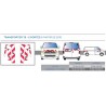 TRANSP T6 2 portes arrières - Classe B - Avant, arrière et latéraux mini - Rouge et blanc