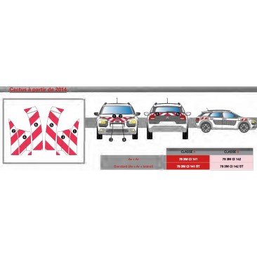 Citroën Cactus à partir de 2014 - Rouge & Blanc - Avant + Arrière + Latéraux - Classe B