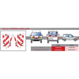 Citroën Berlingo 2 portes de 1996 à 2003 - Rouge & Blanc - Avant + Arrière - Classe B