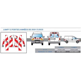 JUMPY 2 portes arrières de 2001 à 2003 - classe B - avant, arrière plus latéraux mini - Rouge et Blanc