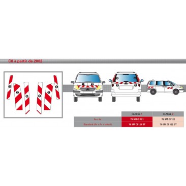 Citroën C8 à partir de 2002 - Rouge & Blanc - Avant + Arrière + Latéraux - Classe A