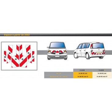 ESPACE de 2003 - Classe A - Avant, arrière et latéraux mini - Rouge et blanc