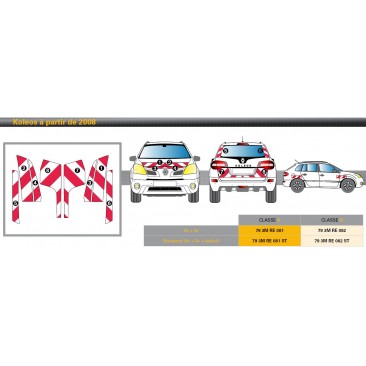 Renault KOLEOS - Classe B - Avant, arrière et latéraux mini - Rouge et blanc