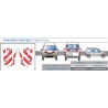 Peugeot PARTNER de 1996 à 2002 - ST - 2 portes arrières - Classe A - Avant, arrière et latéraux mini - Rouge & Blanc