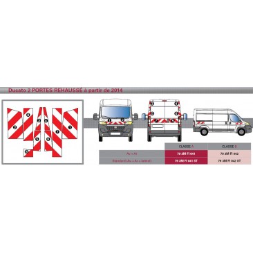 DUCATO 2 portes REH de 2014 - Classe A - Avant, arrière et latéraux mini - Rouge et blanc