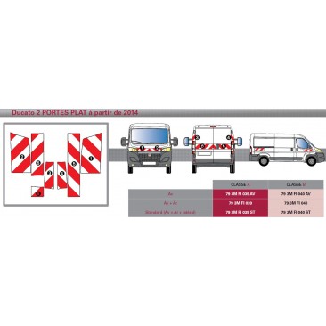 DUCATO 2 portes PLA de 2014 - Classe B - Avant, arrière et latéraux mini - Rouge et blanc