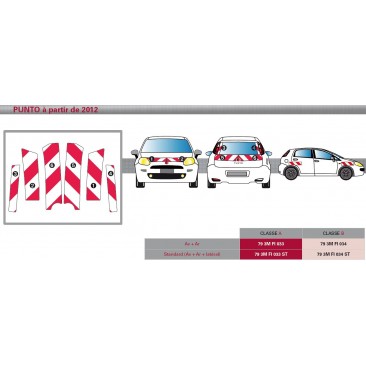 PUNTO de 2012 - Classe A - Avant, arrière et latéraux mini - Rouge et blanc