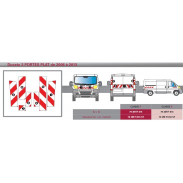 DUCATO 2 portes PLAT de 2006 - Classe B - Avant, arrière et latéraux mini - Rouge et blanc