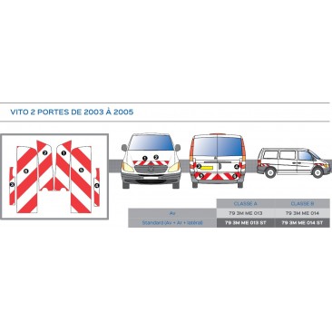 VITO 2 portes de 2003 - Classe A - Avant, arrière et latéraux mini - Rouge et blanc