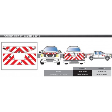 NAVARA de 2012 - Classe B - Avant, arrière et latéraux mini - Rouge et blanc