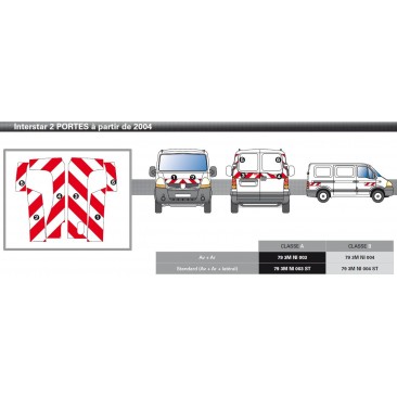 INTERSTAR 2 portes de 2004 - Classe A - Avant, arrière et latéraux mini - Rouge et blanc