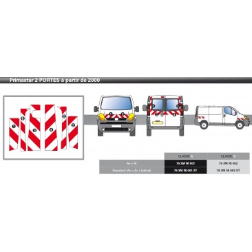 PIMASTAR 2 portes de 2000 - Classe A - Avant, arrière et latéraux mini - Rouge et blanc