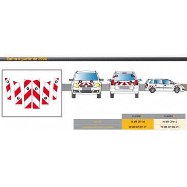 ZAFIRA de 2008 - ST - Classe A - Avant, arrière et latéraux mini- Rouge & Blanc