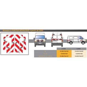 MOVANO REH de 2003 - 2 portes arrières - ST - Classe A - Avant, arrière et latéraux mini- Rouge & Blanc