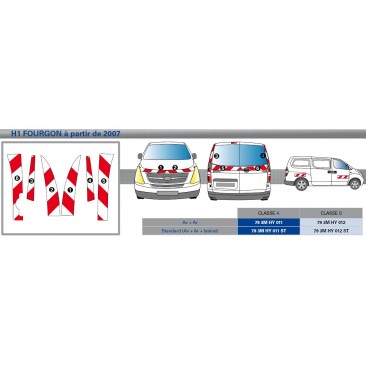 FOURGON de 2007 - Classe A - Avant, arrière et latéraux mini - Rouge et blanc