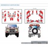 Land Rover Defender 90 à partir de 1994 - Rouge & Blanc - Avant + Arrière - Classe B