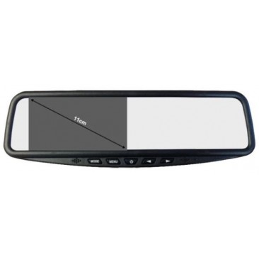 Rétroviseur avec écran 4.3 et HP intégrés - 2 entrées vidéo et 1 entrée audio + 1 commande marche arrière