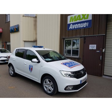 Rampe MINI VEGA - 0,53m - fixation magnétique - 4 feux bleu extérieur - 12V - avec sirène