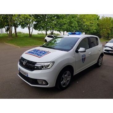 Rampe MINI VEGA - 0,53m - fixation magnétique - 4 feux bleu extérieur - 12V - avec sirène