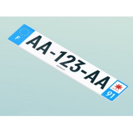 Jeu de plaque d'immatriculation Plexi