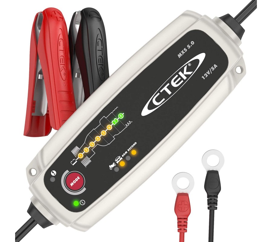 Chargeur de Batterie Entièrement Automatique (Charge, Maintient et Reconditionne les Batteries Auto et Moto) 12V, 5 Amp