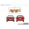 Peugeot 308 sw à partir de 2017 - Rouge & Jaune - Avant + Arrière