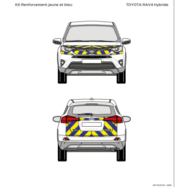 Toyota RAV-4 - Jaune & Bleu - Avant + Arrière