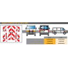 Renault Master 2 portes plat de 1997 à 2003 - Rouge & Blanc - Avant + Arrière - Classe A