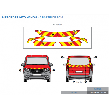 Mercedes Vito Hayon à partir de 2014 - Rouge & Jaune - Avant + Arrière