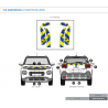 Citroën C3 Aircross à partir de 2018 - Jaune & Bleu - Avant + Arrière