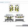 Dacia Sandero à partir de 2012 - Jaune & Bleu - Avant + Arrière