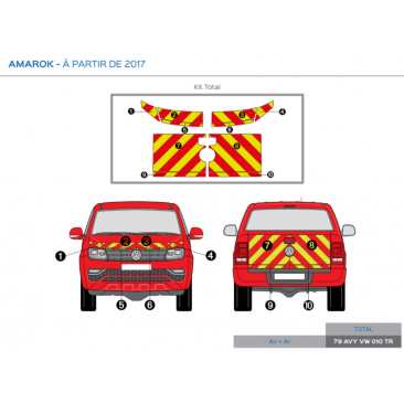Volkswagen Amarok à partir de 2017 - Rouge & Jaune - Avant + Arrière Total