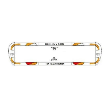 Rampe VEGA 1.20m 4 corners orange 2 feux orange/blanc à l'avant & 2 feux rouge/orange à l'arrière