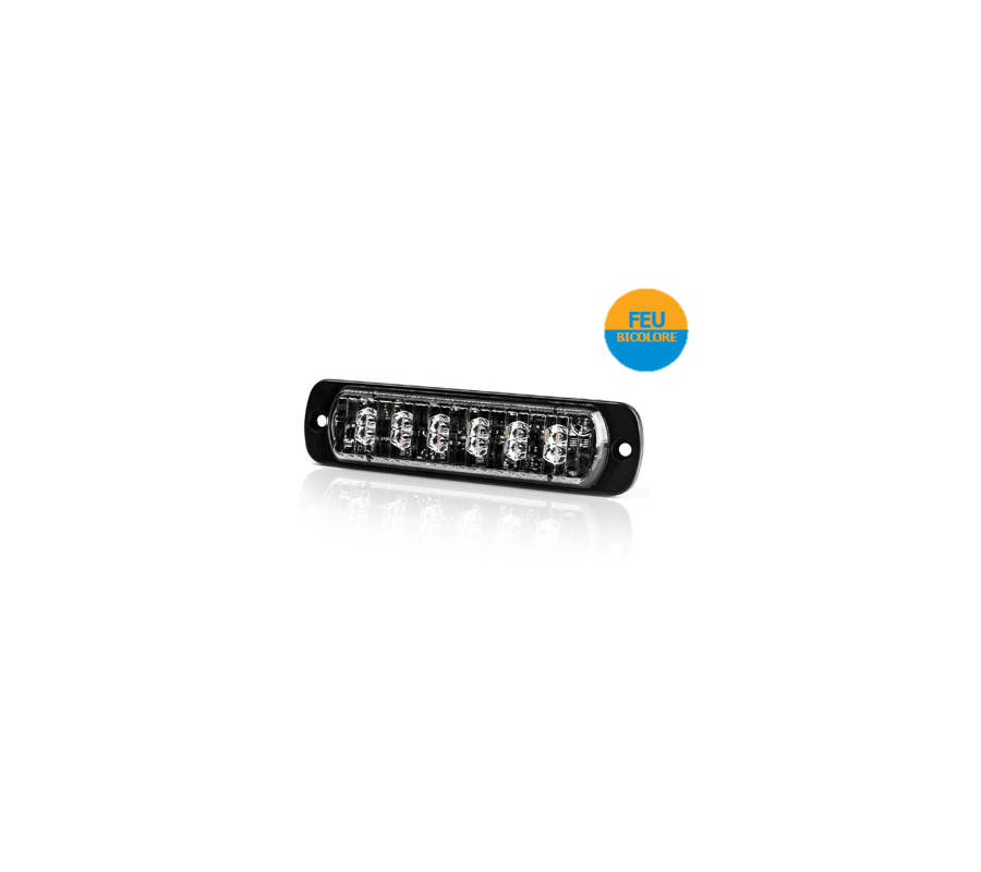 Feu led L52 Bicolores bleu/rouge - Classe 2 - 10/30V - R56 horizontale Feu led L52 Bicolores bleu/rouge - Classe 2 - 10/30V - R56 horizontale